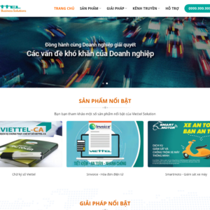 Mẫu website công ty giải pháp viễn thông Viettel