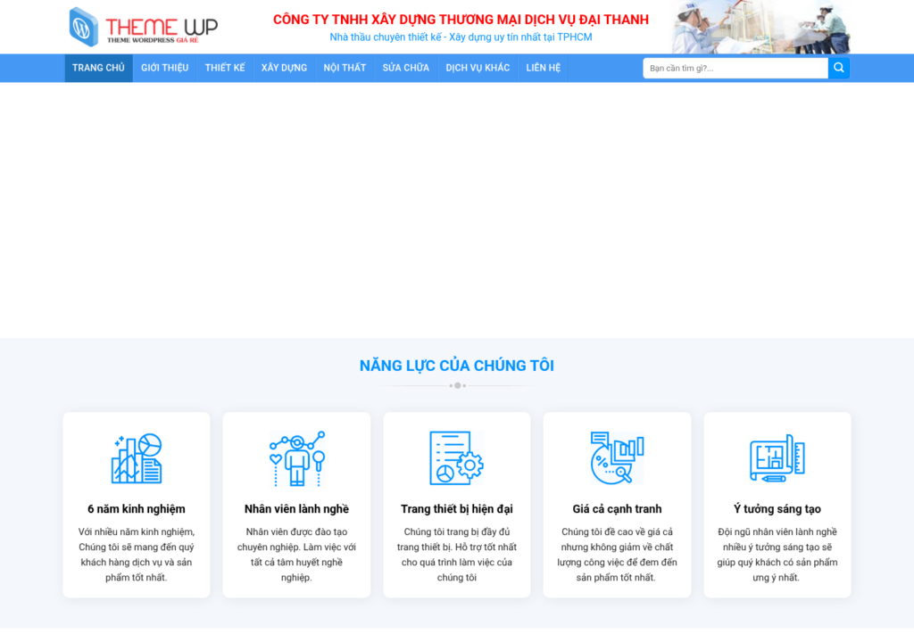 Mẫu website công ty xây dựng chuyên nghiệp