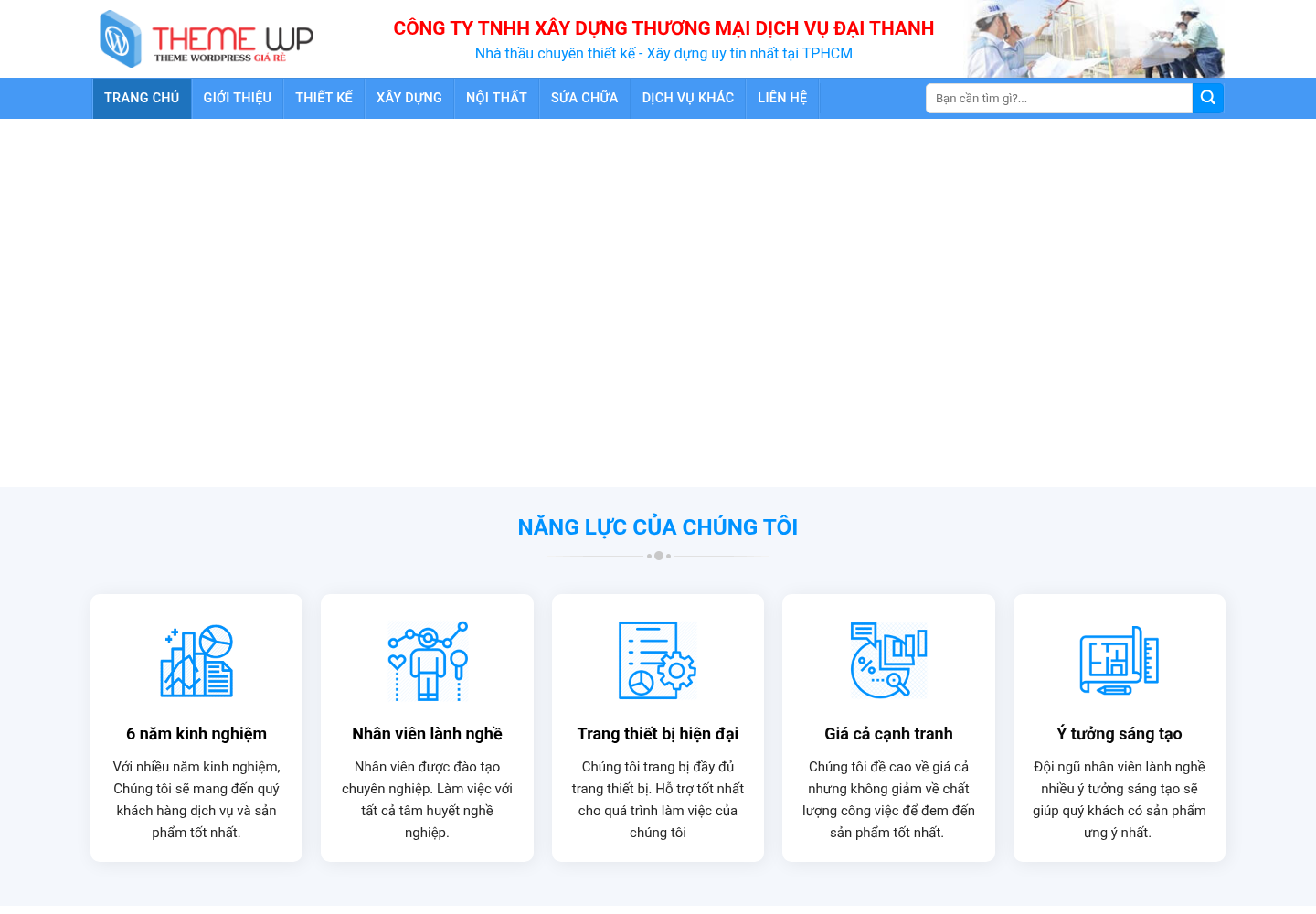 Mẫu website công ty xây dựng chuyên nghiệp