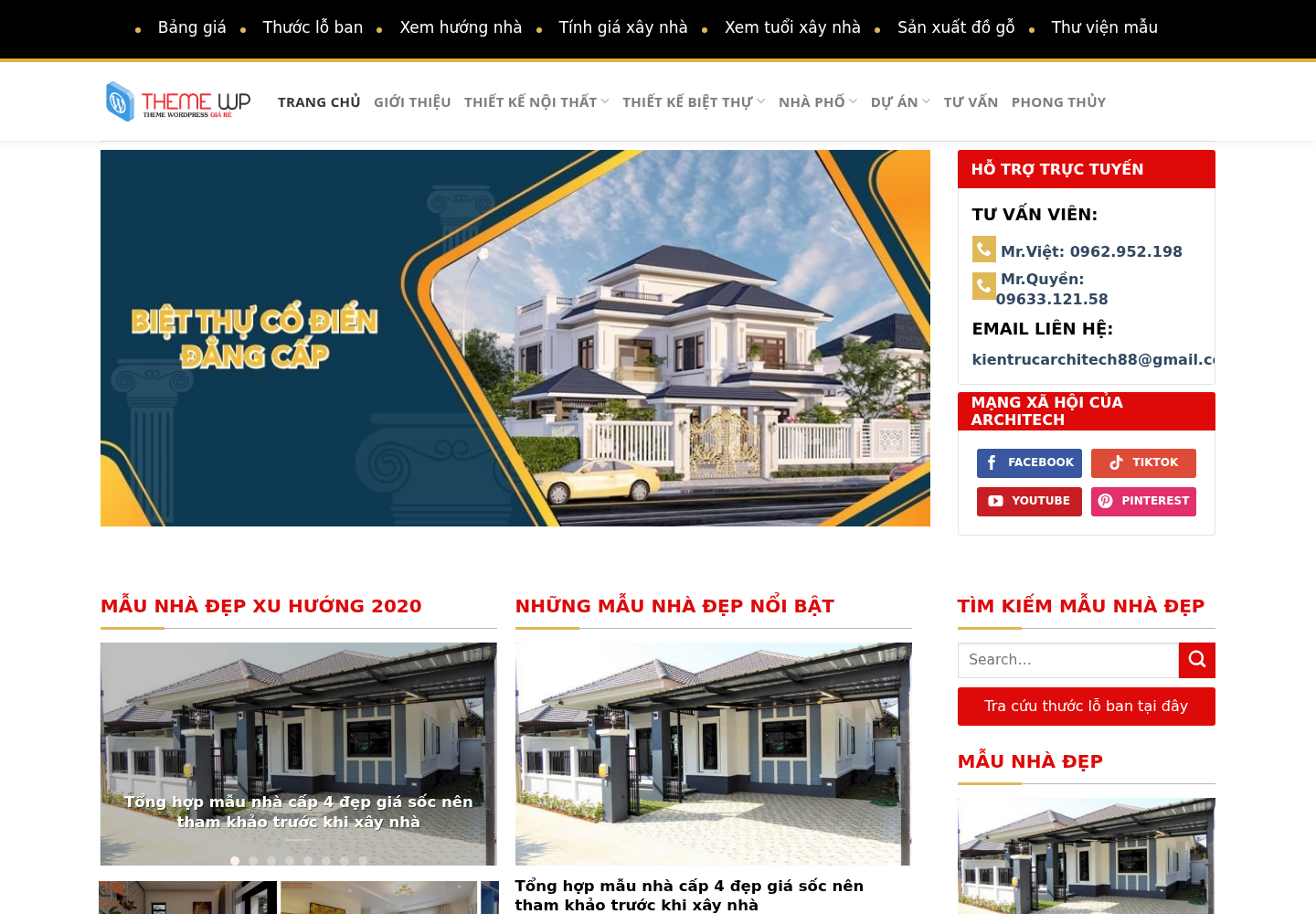 Mẫu website công ty kiến trúc & xây dựng