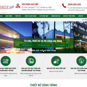 Mẫu website công ty xây dựng Sao Việt