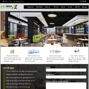 Mẫu website công ty xây dựng và thiết kế nội thất