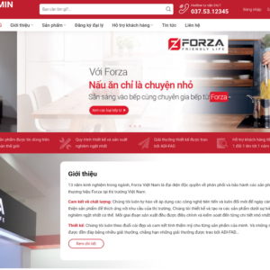 Mẫu website bán hàng thiết bị bếp Forza