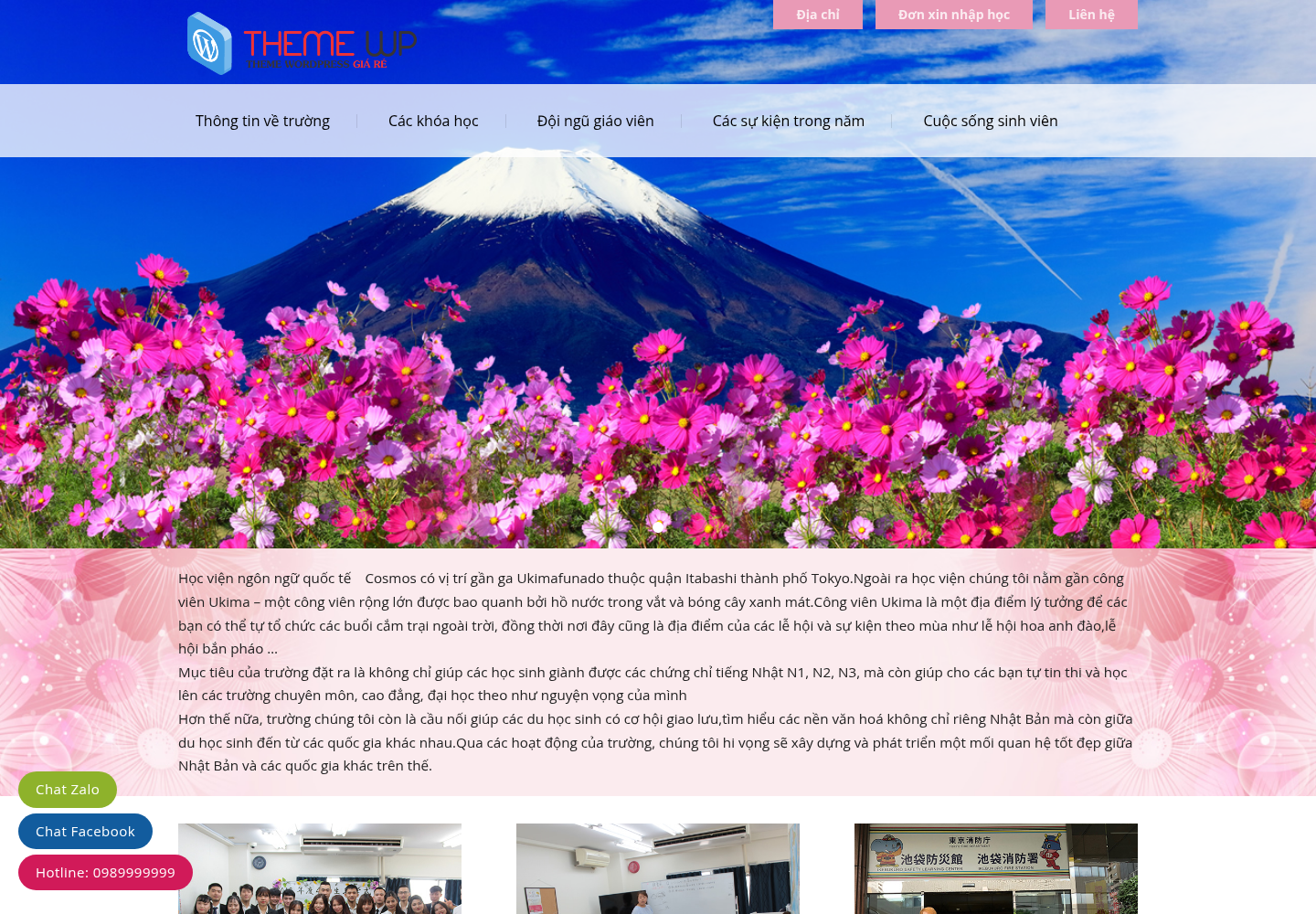 Mẫu website trung tâm tiếng Nhật