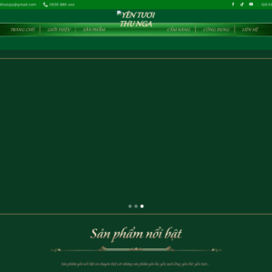 Mẫu website thực phẩm Yến Tươi Thu Nga