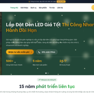 Mẫu website đèn LED trang trí và chiếu sáng