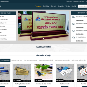 Mẫu website bán hàng biển tên và thẻ nhân viên
