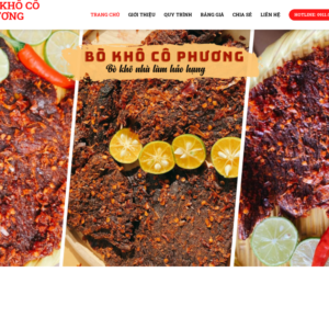 Mẫu website thực phẩm Bò Khô Cô Phương