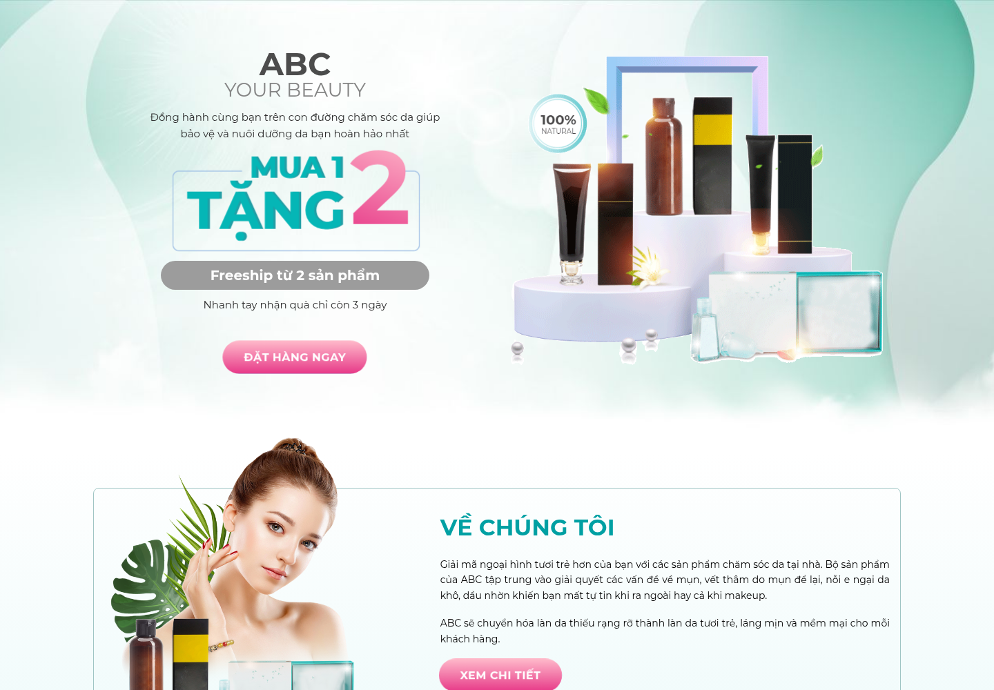 Mẫu website bán mỹ phẩm & chăm sóc sắc đẹp