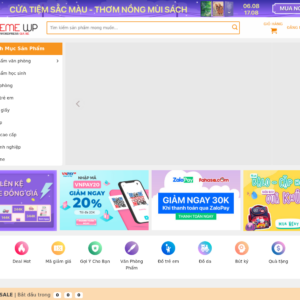 Mẫu website bán sách và văn phòng phẩm
