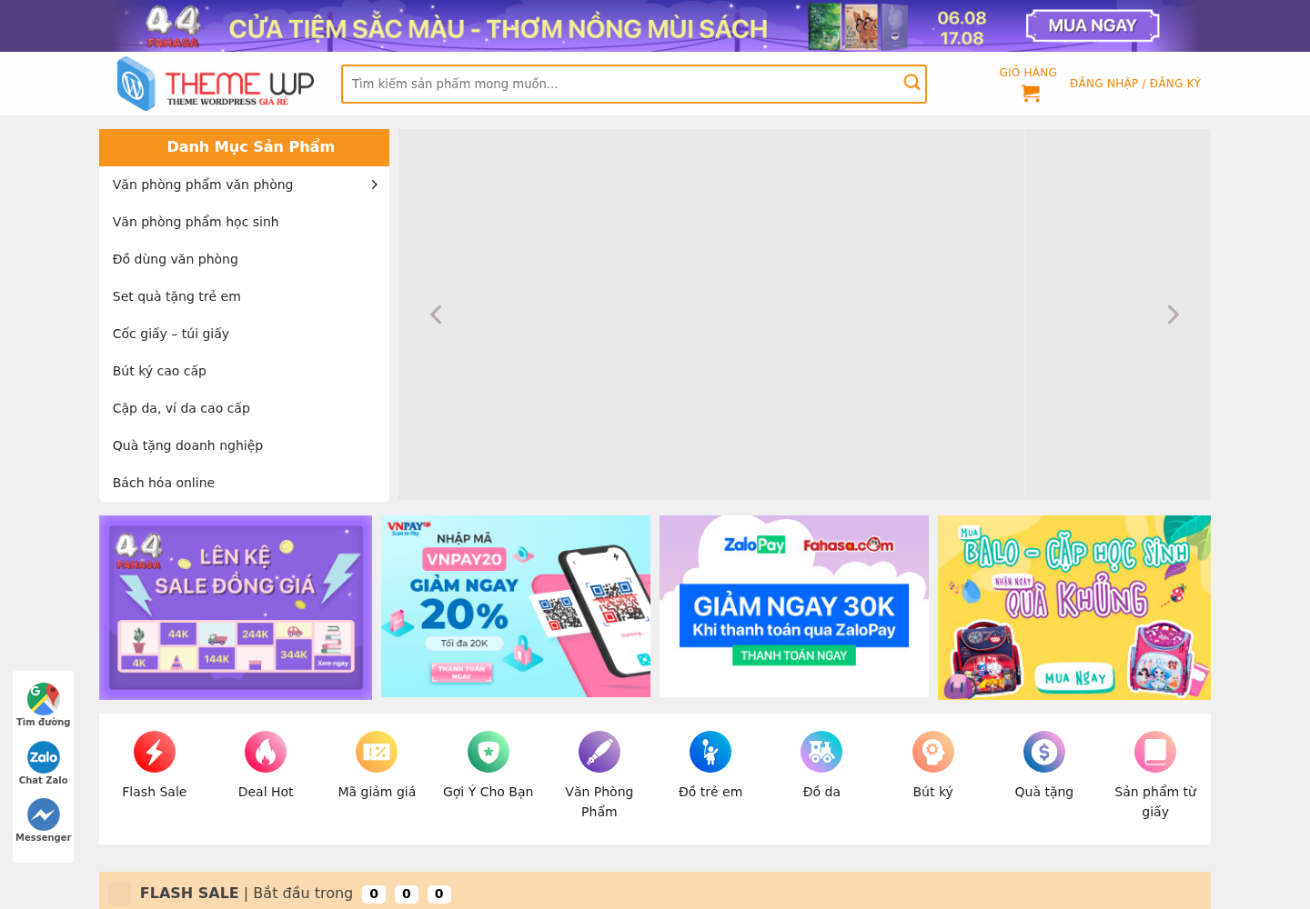 Mẫu website bán sách và văn phòng phẩm