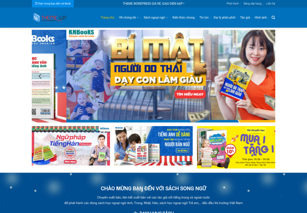 Mẫu website bán sách ngoại ngữ