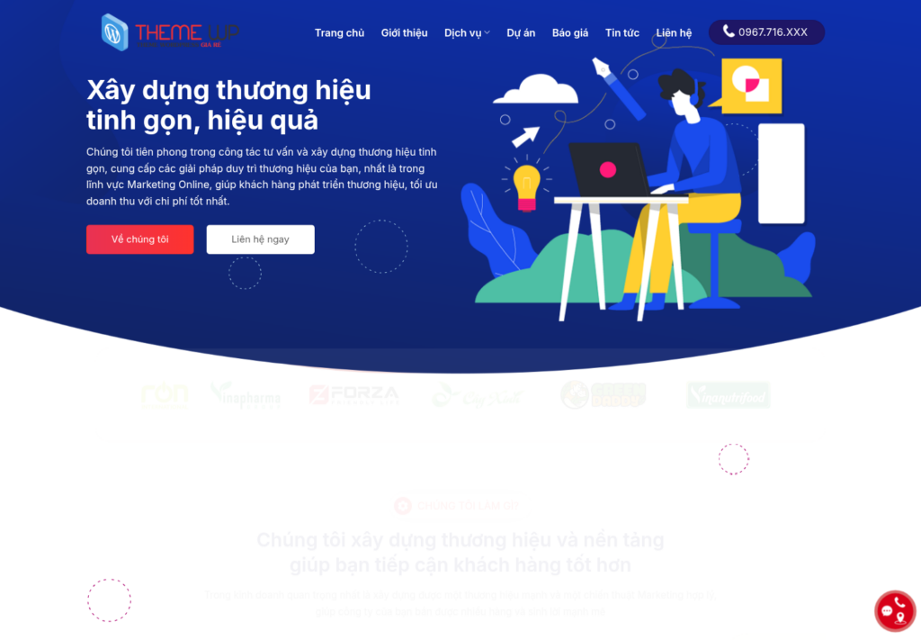 Mẫu website công ty thiết kế thương hiệu