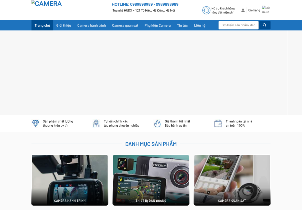 Mẫu website bán hàng thiết bị an ninh và giám sát