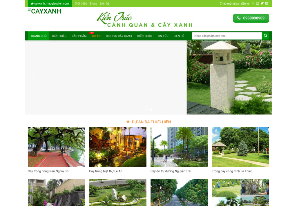 Mẫu website cảnh quan và cây xanh