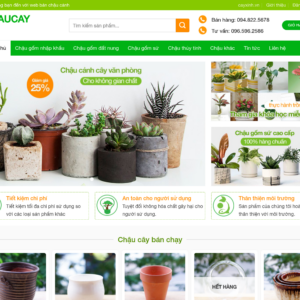Mẫu website bán chậu cảnh và phụ kiện cây cảnh