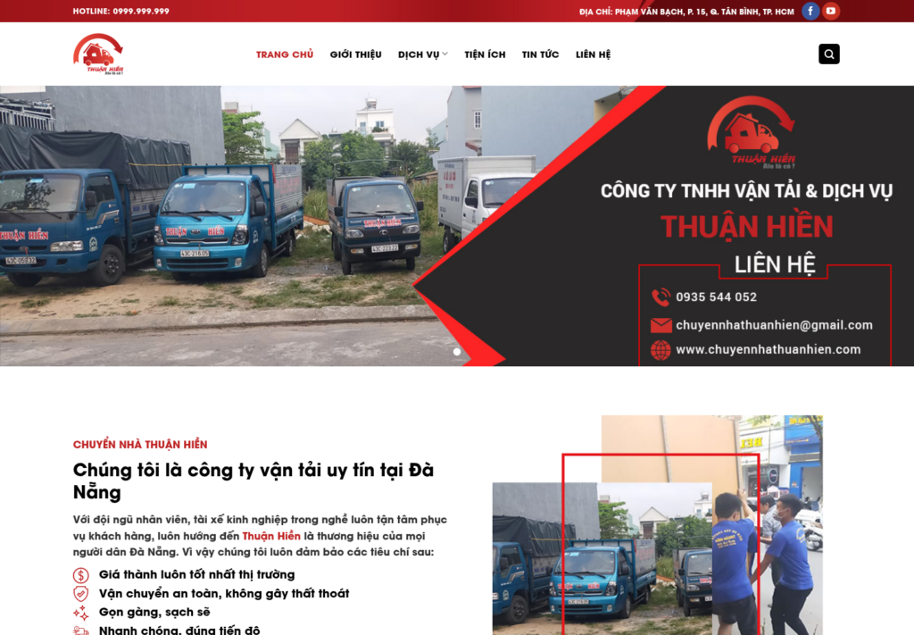 Mẫu website chuyển nhà Thuận Hiền
