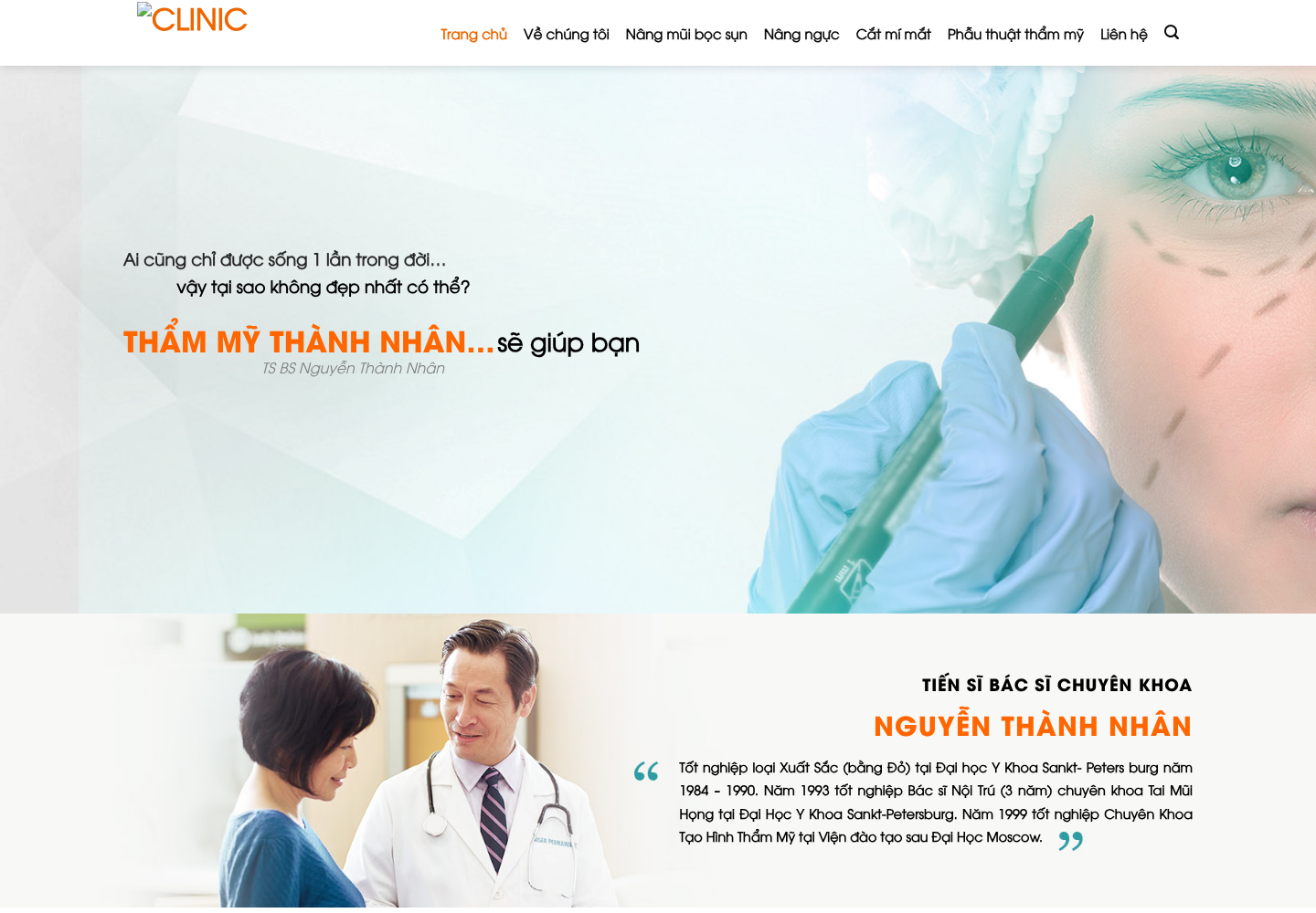 Mẫu website thẩm mỹ viện chuyên khoa
