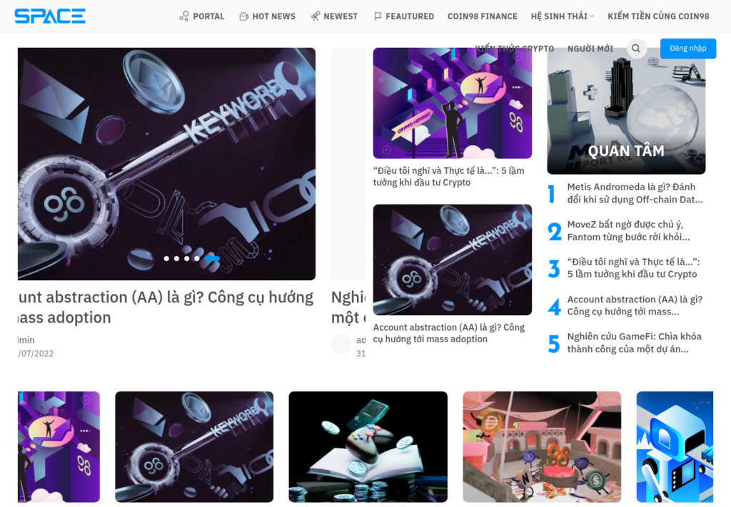 Mẫu website tin tức tiền mã hóa
