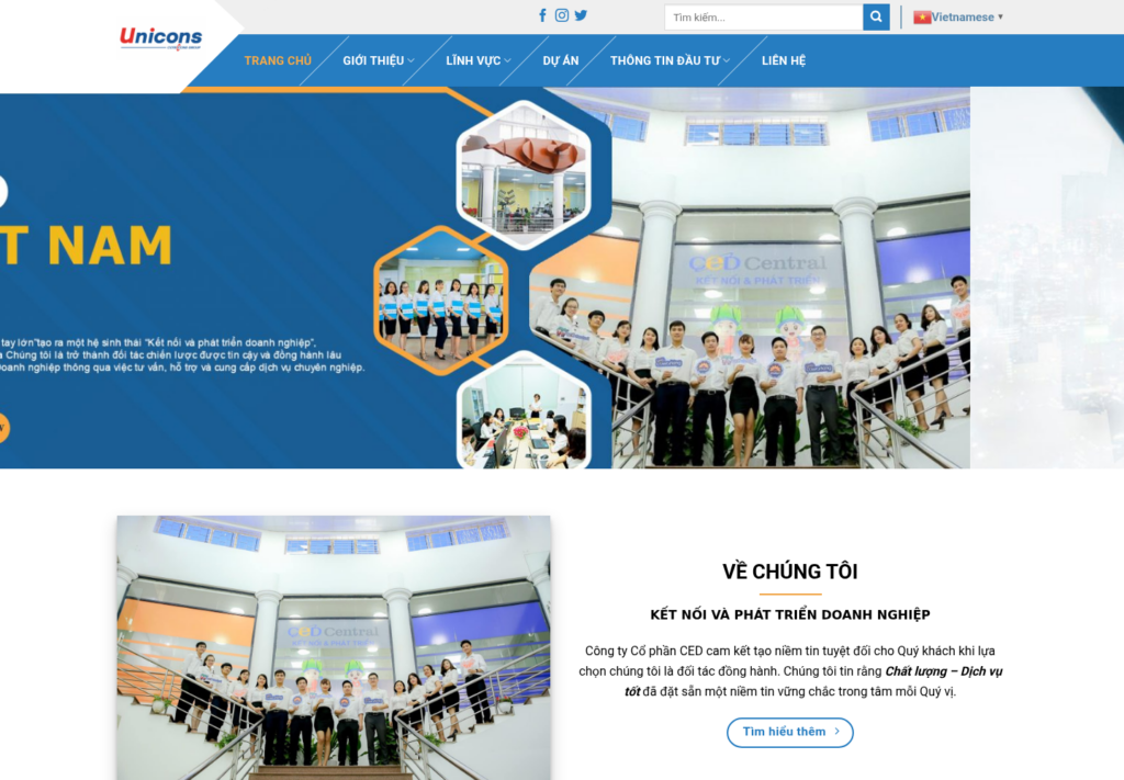 Mẫu website công ty tư vấn doanh nghiệp