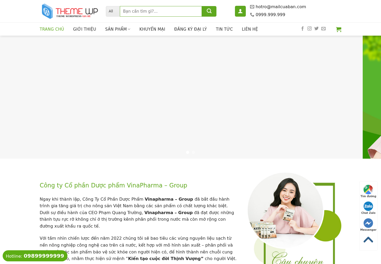 Mẫu website công ty dược phẩm