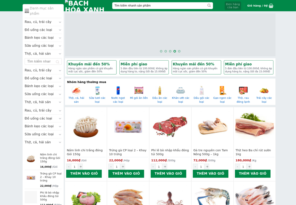 Mẫu website bán hàng thực phẩm