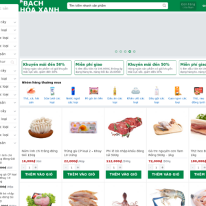 Mẫu website bán hàng thực phẩm