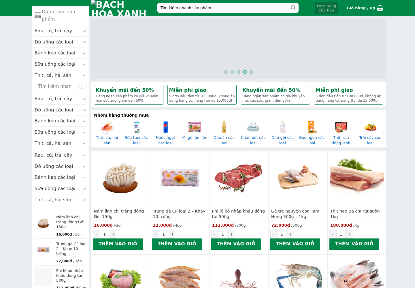 Mẫu website bán hàng thực phẩm