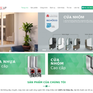 Mẫu website cửa nhôm, cửa nhựa và vách kính