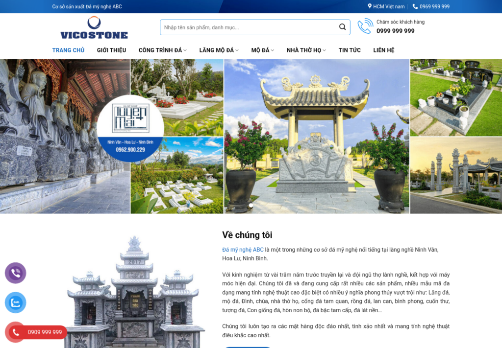 Mẫu website đá mỹ nghệ