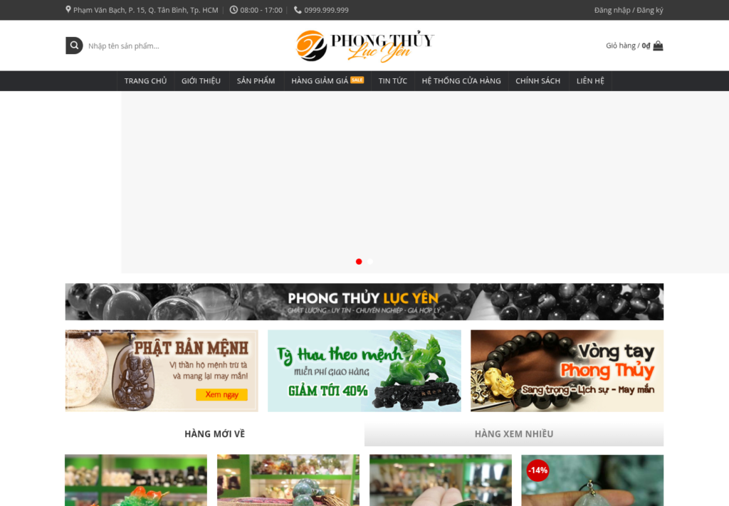 Mẫu website bán hàng đá quý & phong thủy