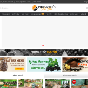 Mẫu website bán hàng đá quý & phong thủy