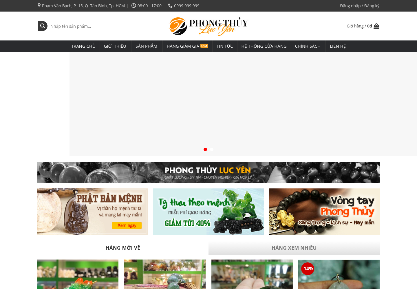 Mẫu website bán hàng đá quý & phong thủy