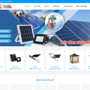 Mẫu website bán hàng đèn năng lượng mặt trời