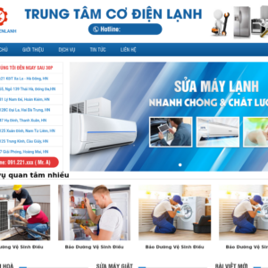 Mẫu website trung tâm cơ điện lạnh