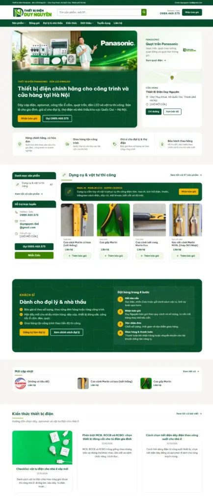 Mẫu website bán hàng thiết bị điện