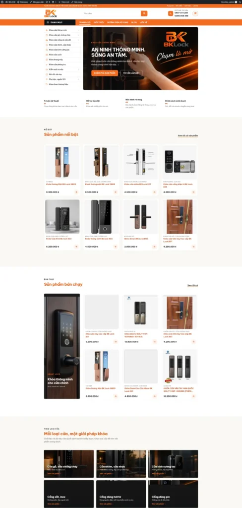 Mẫu website bán khóa cửa thông minh