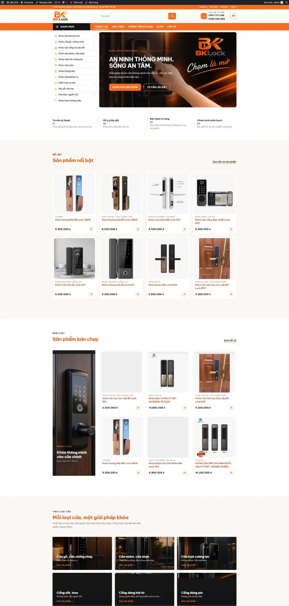 Mẫu website bán khóa cửa thông minh